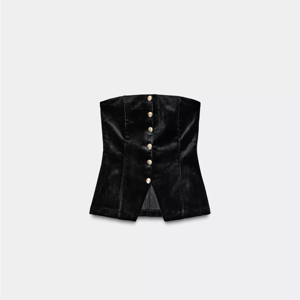 Zara Strapless Velvet Top NWT size small